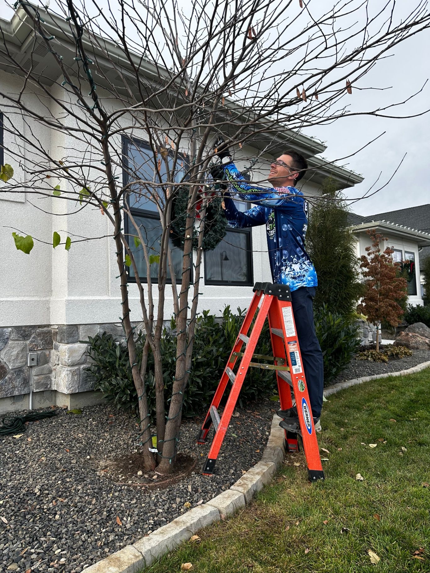 Epic Exterior Services Christmas light installation crew in Idaho
